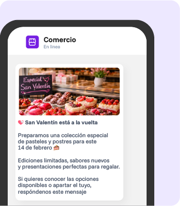 Chat de comercio en un teléfono