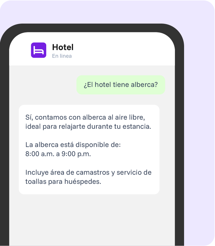 Chat de hotel en un teléfono